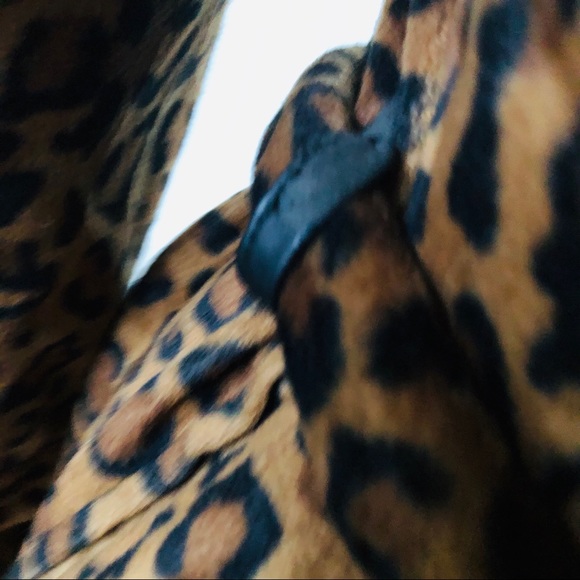 Betsey Johnson Leopard Print Faux Fur trench coat Sz m - Picture 11 of 16